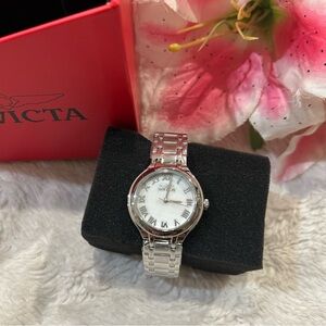 Invicta Women's Silver-Tone Wildflower Watch with Mother-of-Pearl Dial